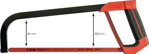 Scie à métaux Puk B32100 lame L.300 mm 24 dents/pouce poignée ergonomique en D