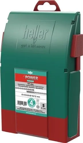 Heller Jeu de forets à percussion 4Power 7 pièces SDS-plus Boîte cylindrique