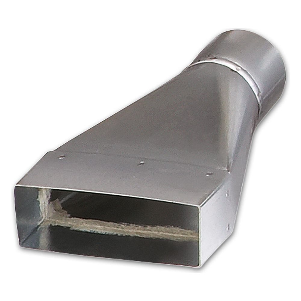 Pièce de transition Helios FK-Ü 100/200, du tube DN 100 vers conduit plat 200x50 mm, tôle d'acier galvanisée