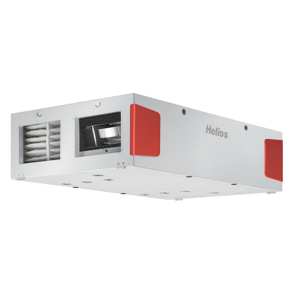 Helios Unité de ventilation centrale KWL EC 2000 D PRO WW, 1400W, 400V, moteurs EC, WRG, registre de préchauffage électrique, registre de chauffage eau chaude, bypass