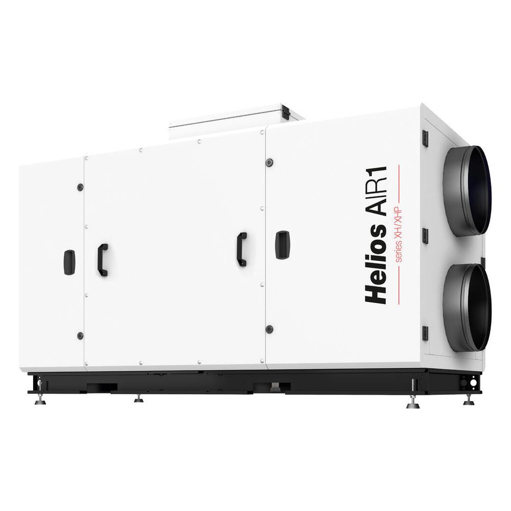 Unité de ventilation compacte Helios AIR1 XHP 1500 avec échangeur thermique à contre-courant croisé, installation intérieure au sol, débit max. 1 375 m³/h ERP, 400V