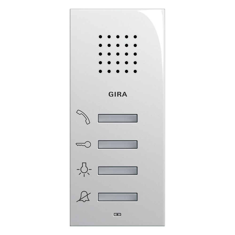 Station d'interphone Gira AP System 55, fonction mains-libres, blanc pur, réf. 125003