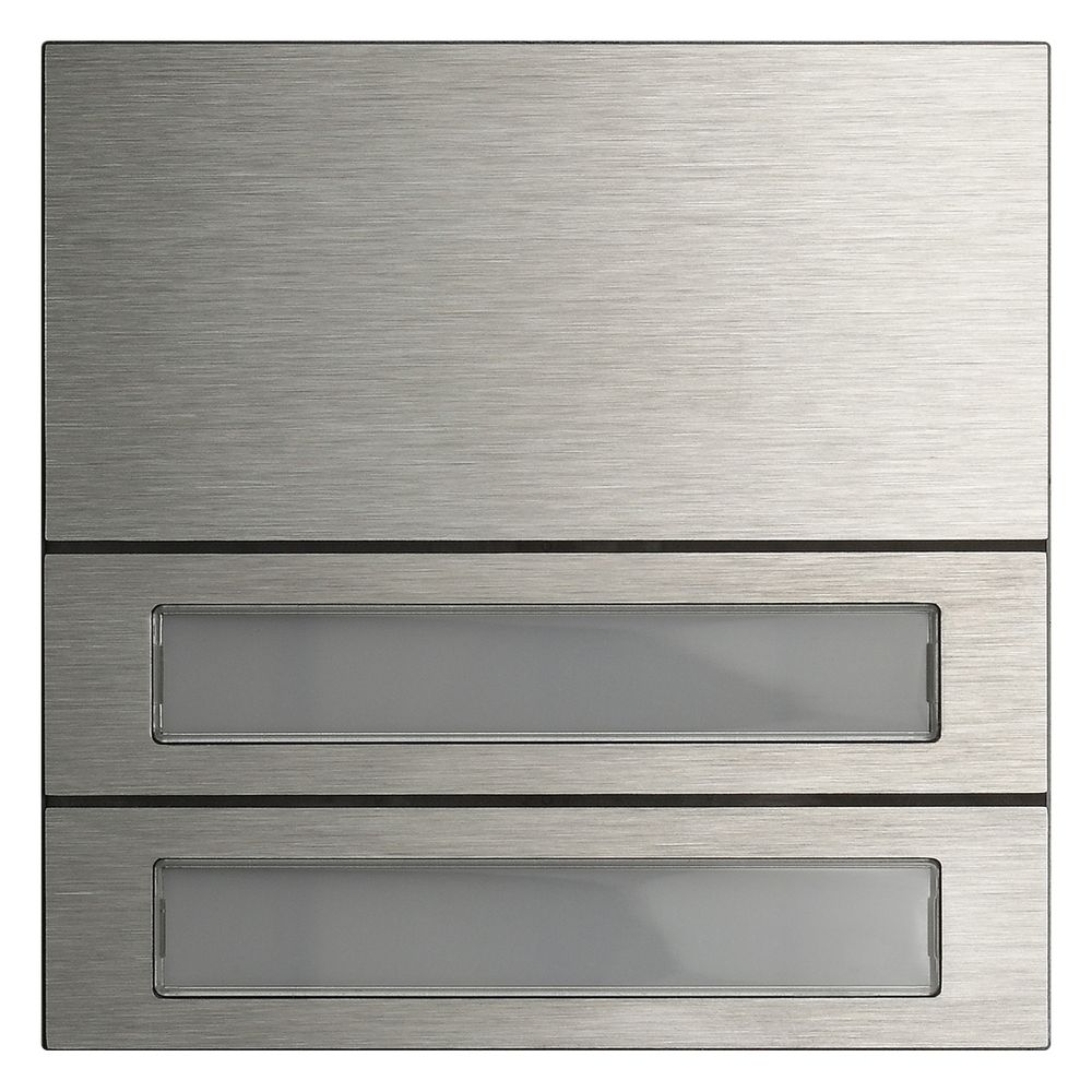 Module de boutons d'appel Gira System 106 2 touches, acier inoxydable (réf. 5532920)