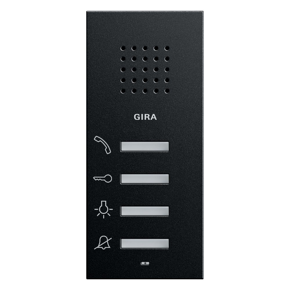Station d'appartement Gira AP System 55, noir mat, 1250005