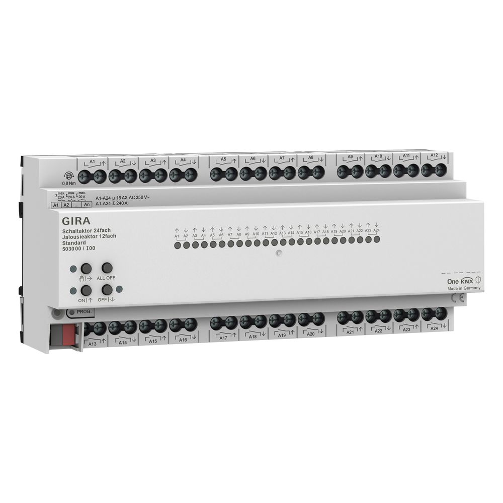 Actionneur de commutation/volets roulants Gira 24f/12f 16 A REG (réf. 503000)