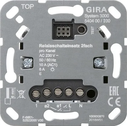 Module relais Gira 2 canaux 540400