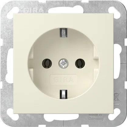 Prise de courant à contact de protection Gira Système 55, 16 A, 250 V, blanc crème, 418801