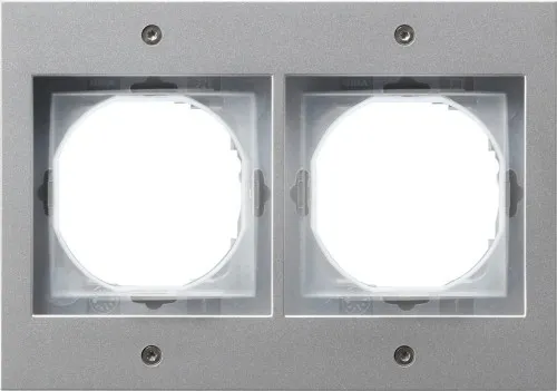 Cadre de finition Gira 2 modules aluminium 021265