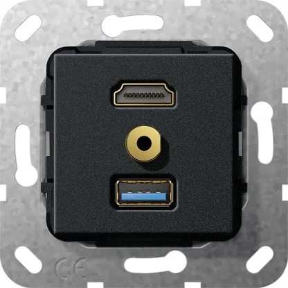 Gira UP Tragring HDMI et USB A 568010
