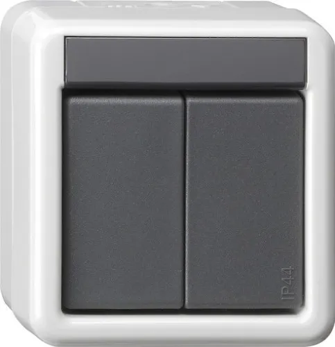 Bouton Gira KNX 2 touches BA 516230, gris AP