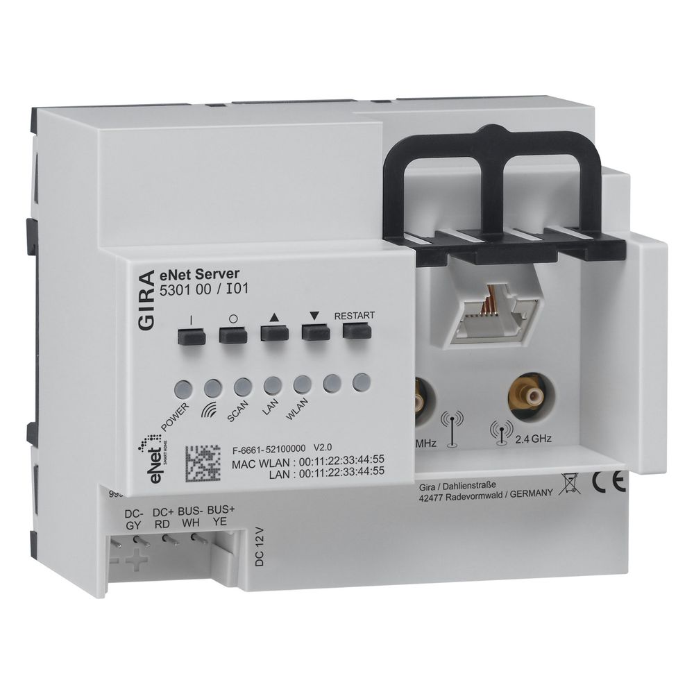 Gira eNet Server REG, serveur de visualisation, chiffrement AES-CCM 128 bits, 530100