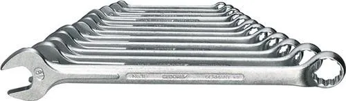 Jeu de clés à œil et à pipe Gedore 1 B-012 12 pièces SW 10-32 mm Forme B, acier CV