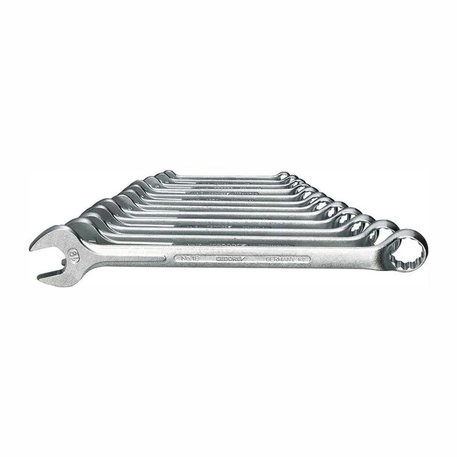 Jeu de clés à fourche et à œil Gedore 1 B-026 26 pièces - Largeurs de 6 à 32 mm - Forme B - Acier CV chromé