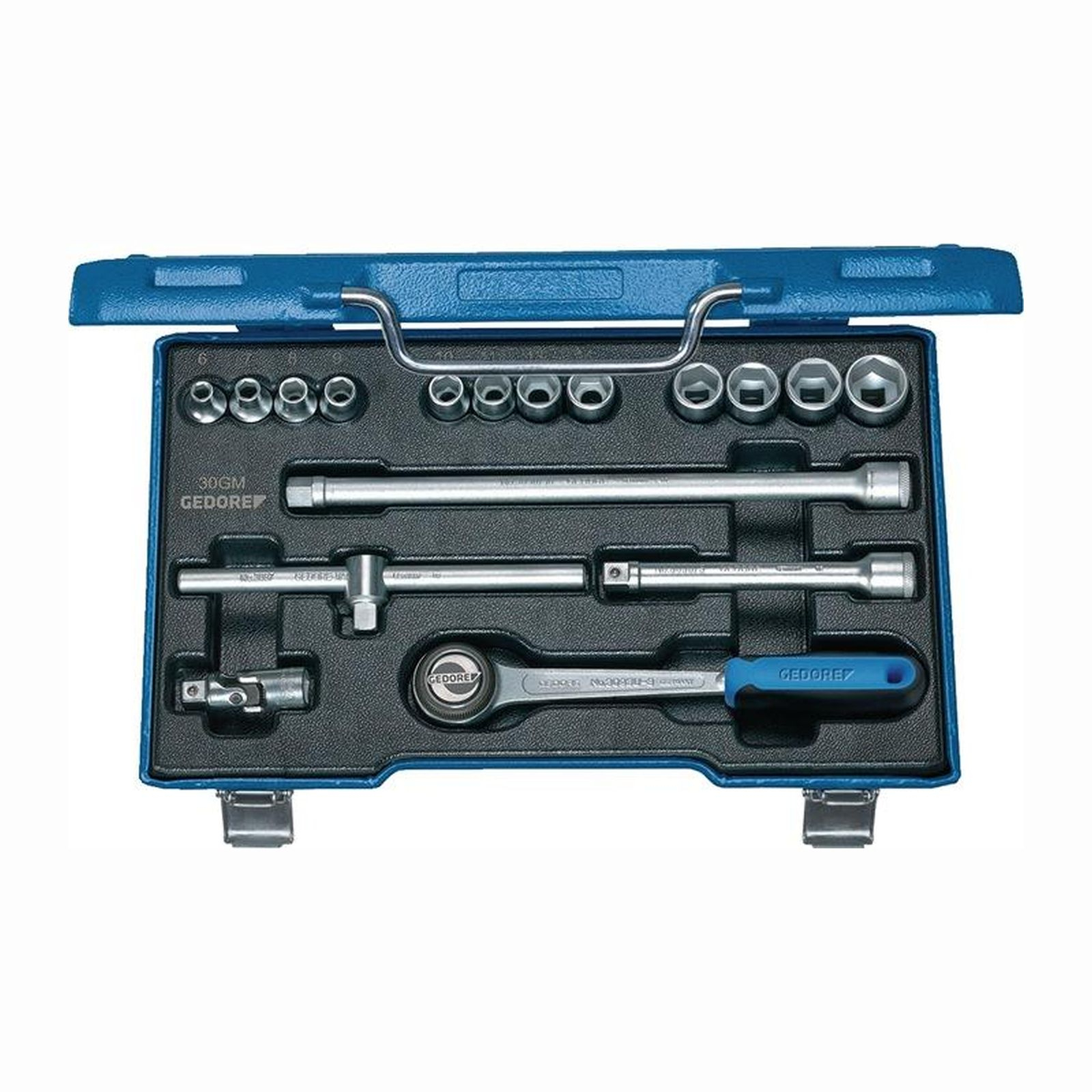 Jeu de douilles Gedore 30 GMU-3 17 pièces 3/8" - Tailles 6-19 mm - 72 dents