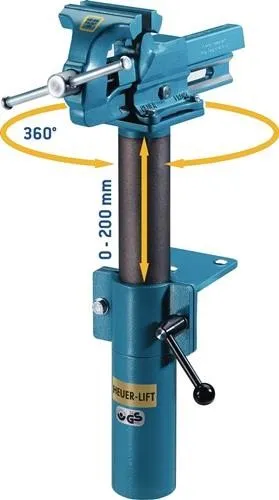 Heuer Dispositif de réglage en hauteur Lift pour mors B.120mm, rotatable à 360°