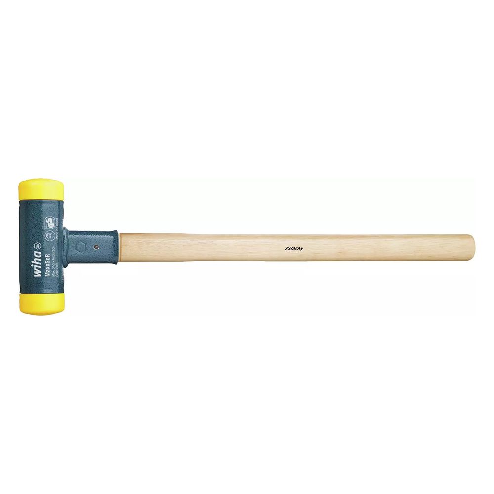 Marteau de frappe Wiha sans rebond avec manche en bois de hickory, tête ronde 30 mm, 350 mm (02093)