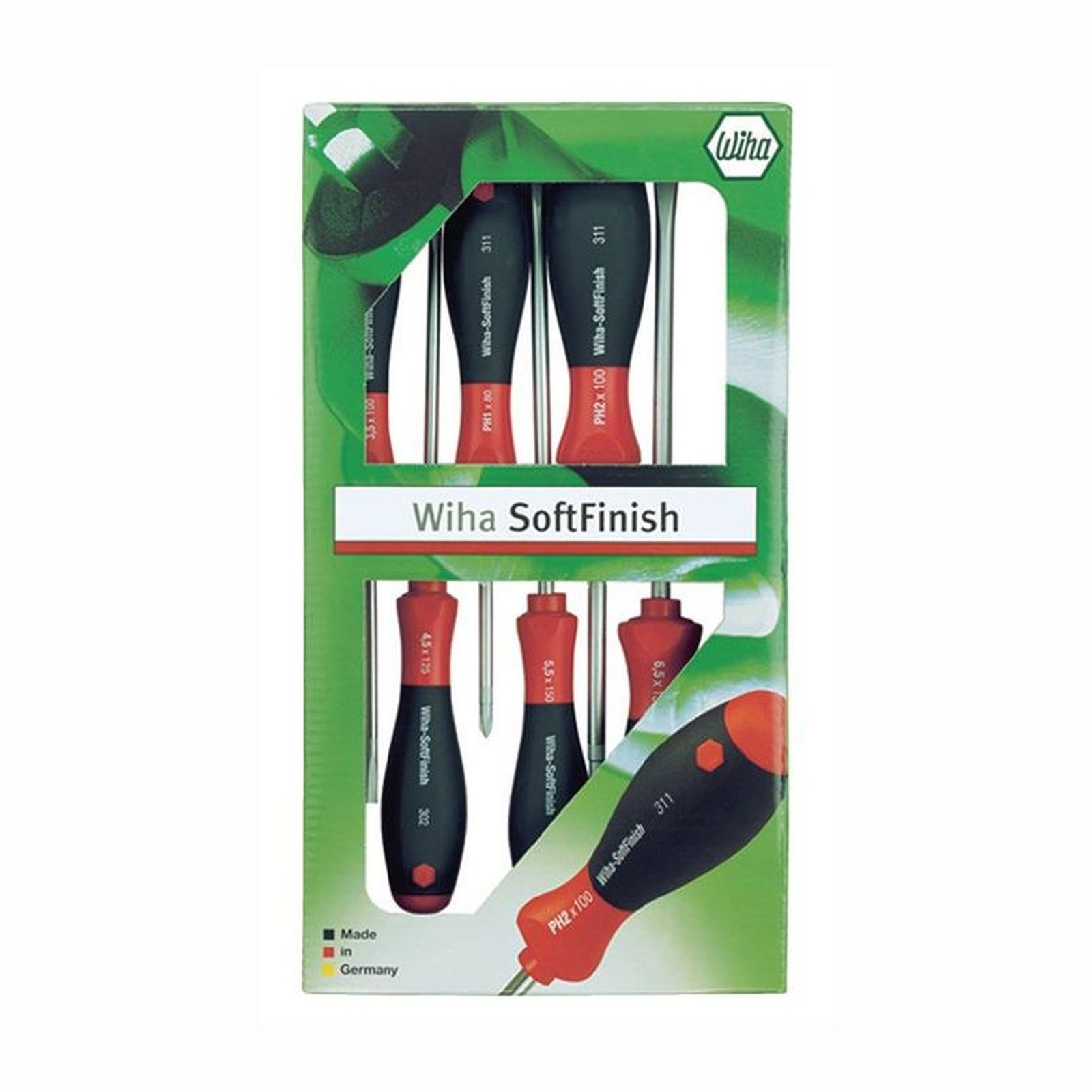 Jeu de tournevis Wiha SoftFinish® fente, Pozidriv - set 6 pièces