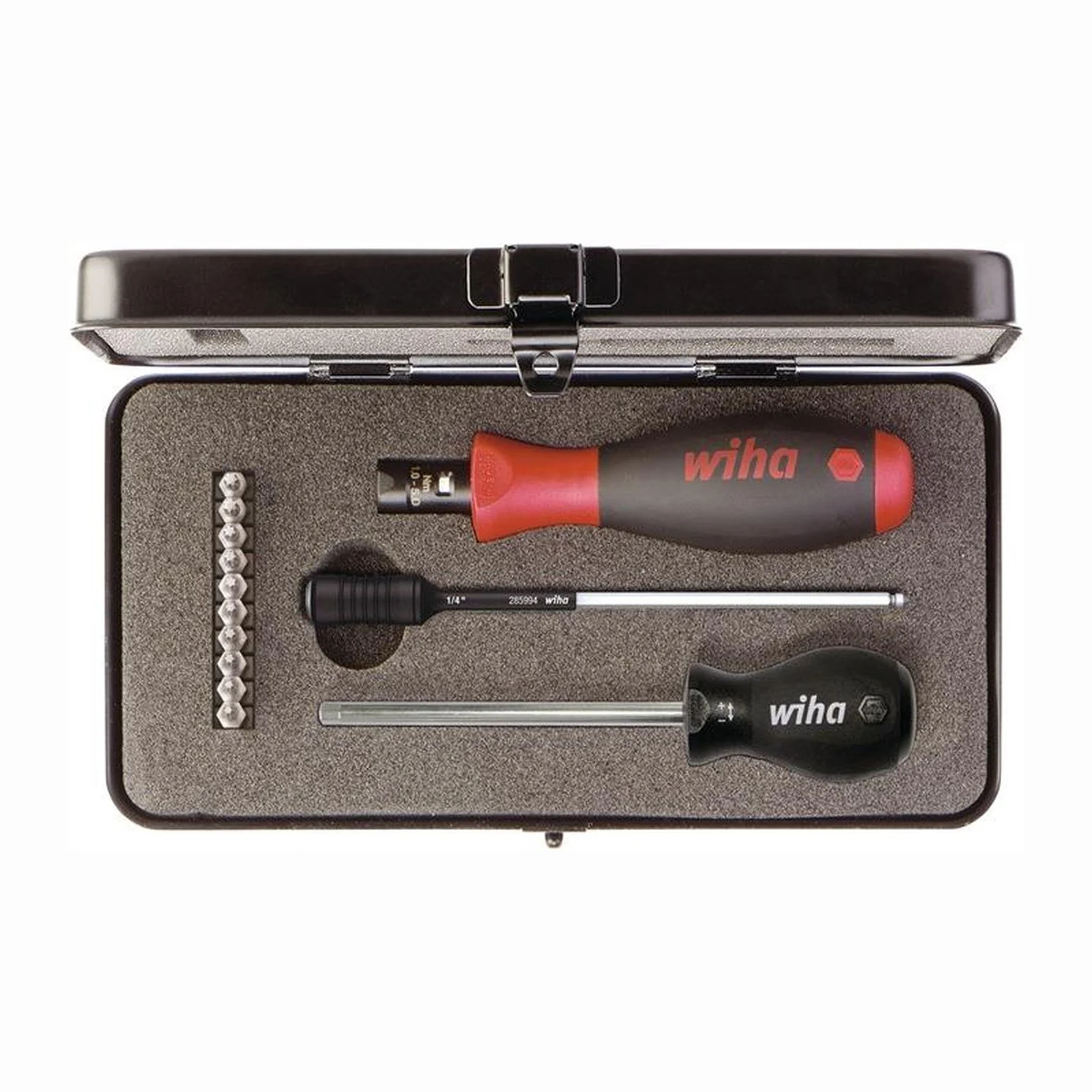 Jeu de tournevis dynamométrique TorqueVario®-S Wiha 0,8-5,0 Nm - 14 pièces - réglage variable de la limitation de couple - avec coffret