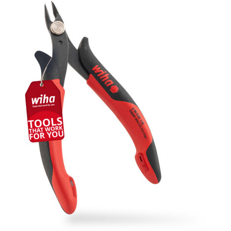 Pince coupante Wiha Electronic à tête très étroite et pointue sans biseau - Emballage blister - 5 pièces