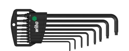 Wiha Stiftschlüssel Set dans porte-clés Classic TORX® tête sphérique 9 pièces oxydé noir en emballage carton SB