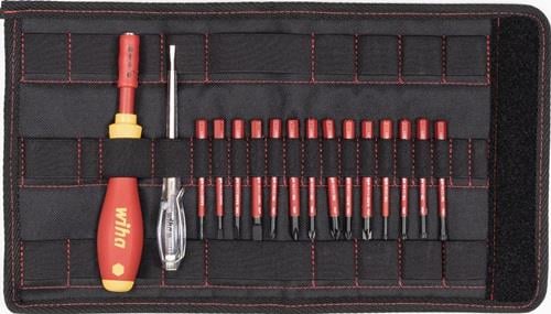 Jeu de tournevis isolés Wiha SoftFinish® electric slimVario 17 pièces avec étui pliant (36068)