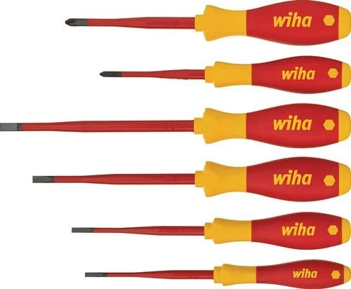 Jeu de tournevis Wiha SoftFinish electric slimFix fente et Pozidriv 6 pièces
