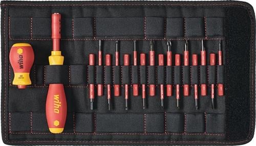 Jeu de tournevis et bits Wiha slimVario® 19 pièces - avec étui pliant (41231)