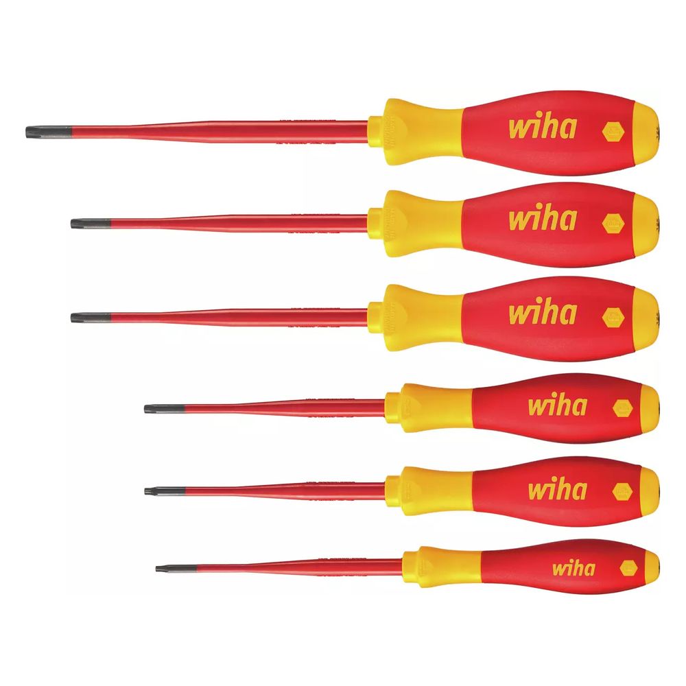 Jeu de tournevis Wiha SoftFinish® electric slimFix TORX® résistant au sabotage (avec trou) 6 pièces (41245)