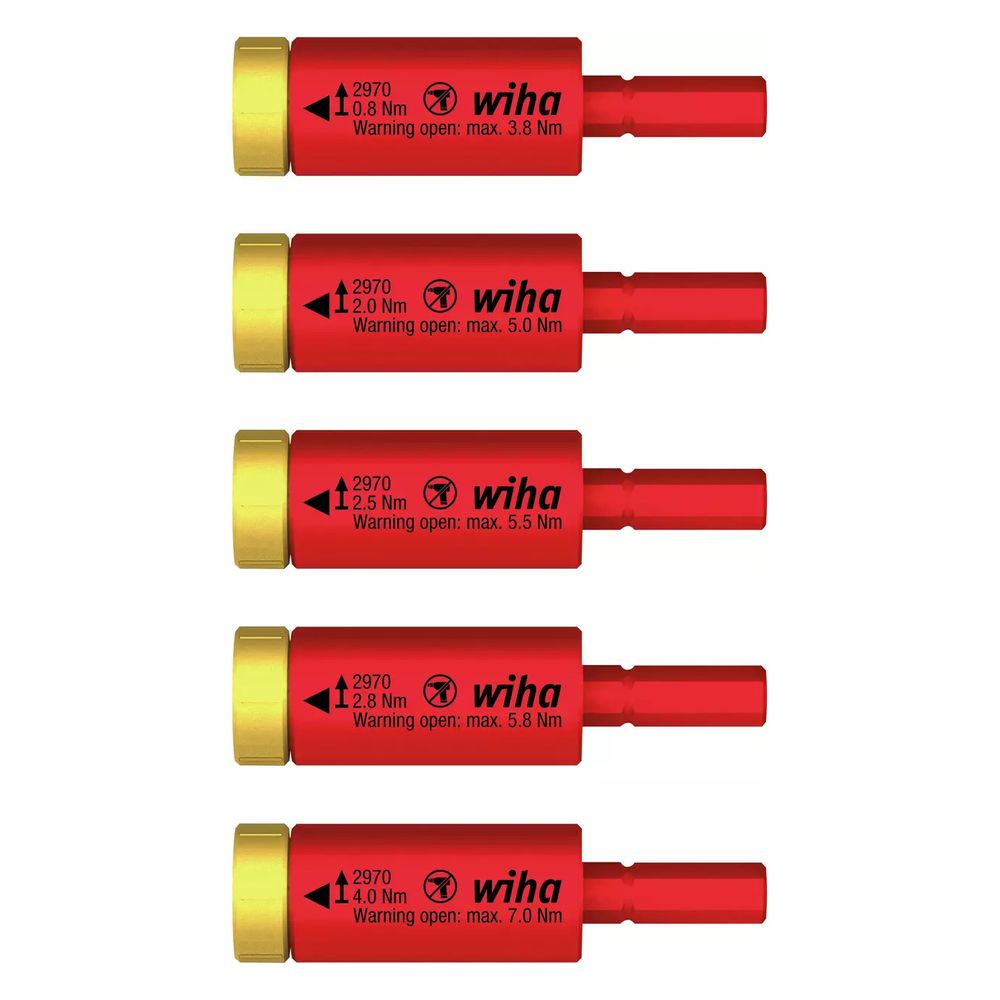Wiha Jeu de couple easyTorque Adaptateur électrique pour slimBits et porte-embouts slimVario 5 pièces