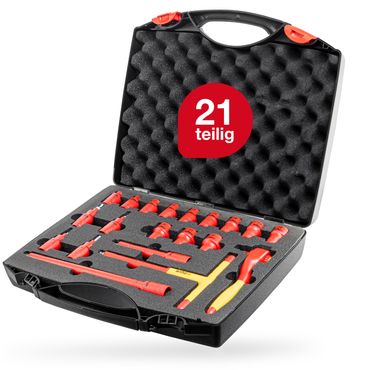 Jeu de clés à cliquet Wiha isolées 3/8" 21 pièces incl. mallette (43023)