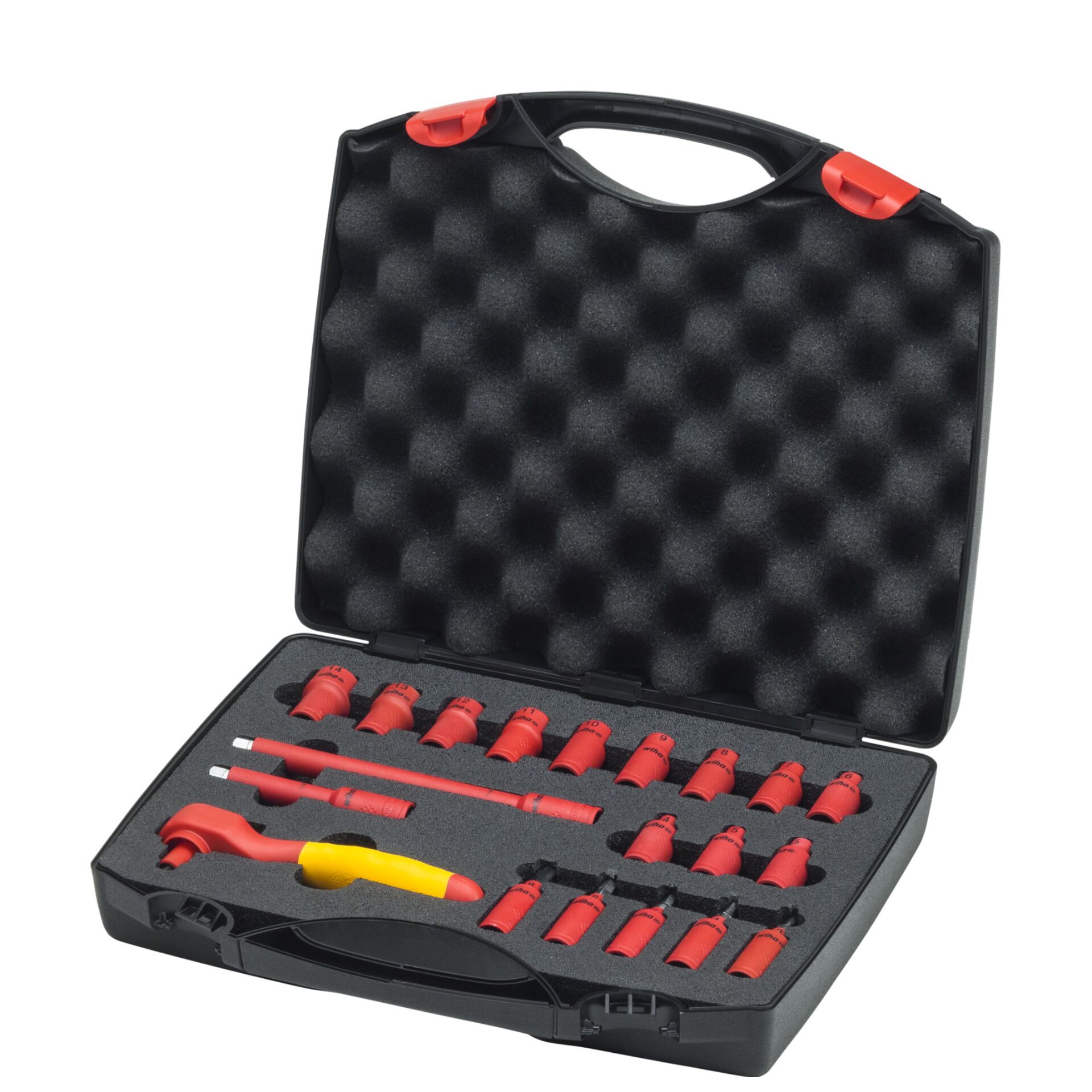 Jeu de clés à cliquet isolées Wiha 1/4" 21 pièces avec coffret (43025)