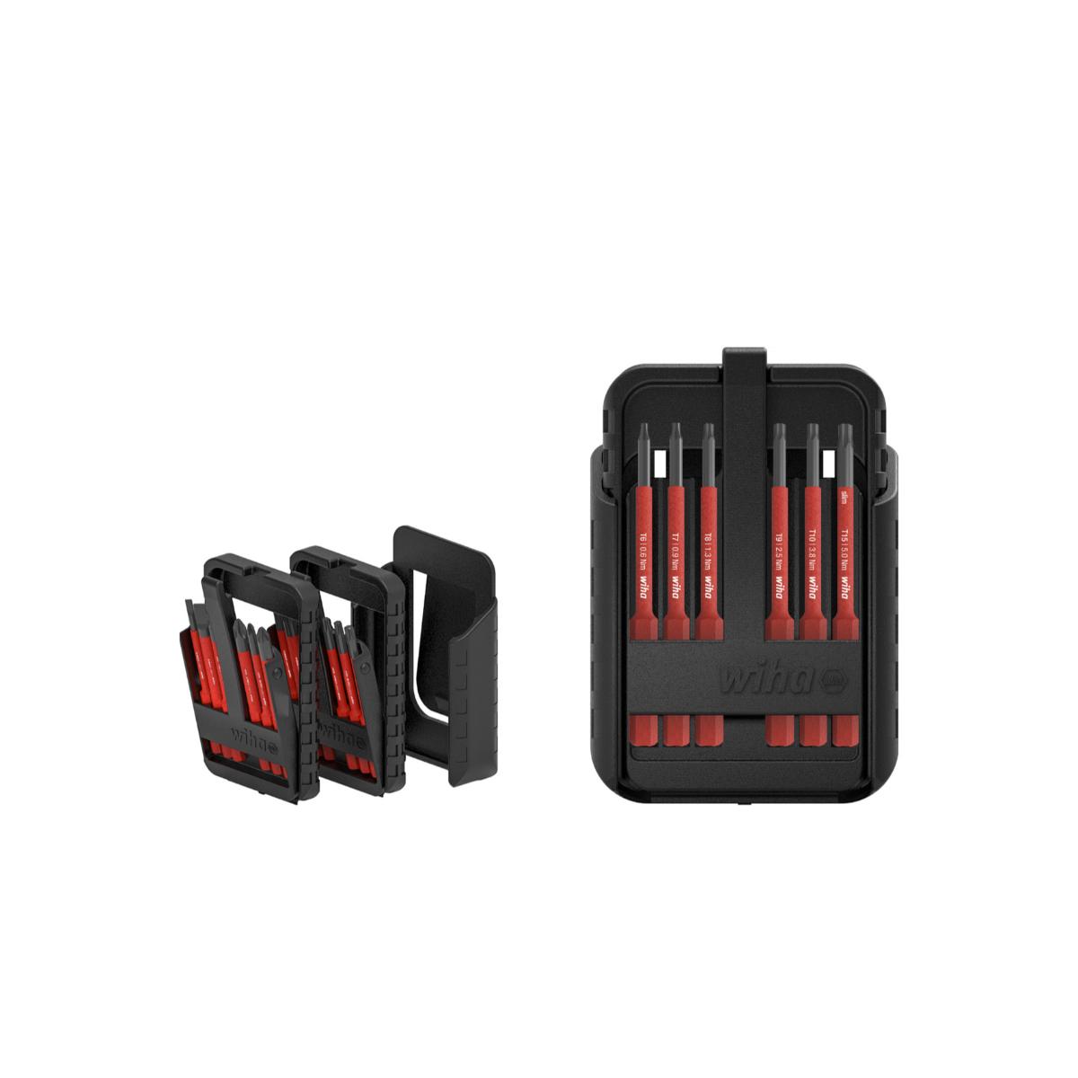 Jeu de bits Wiha slimBit electric TORX® et TORX PLUS® 12 pièces avec porte-ceinture (43161)