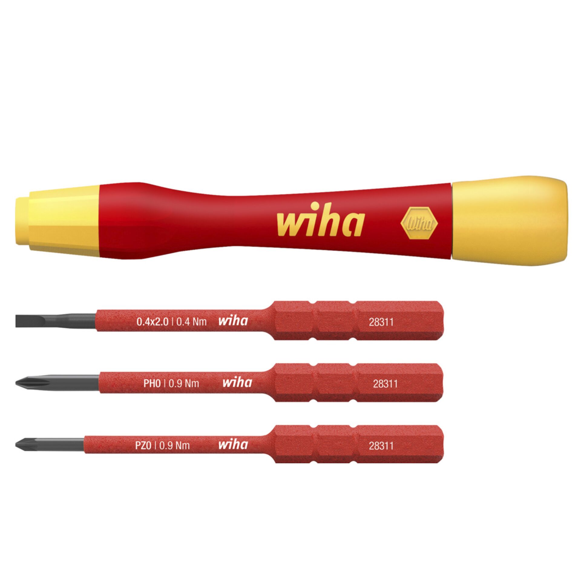 Jeu de tournevis de précision PicoFinish slimVario electric 4 pièces avec slimBits de Wiha