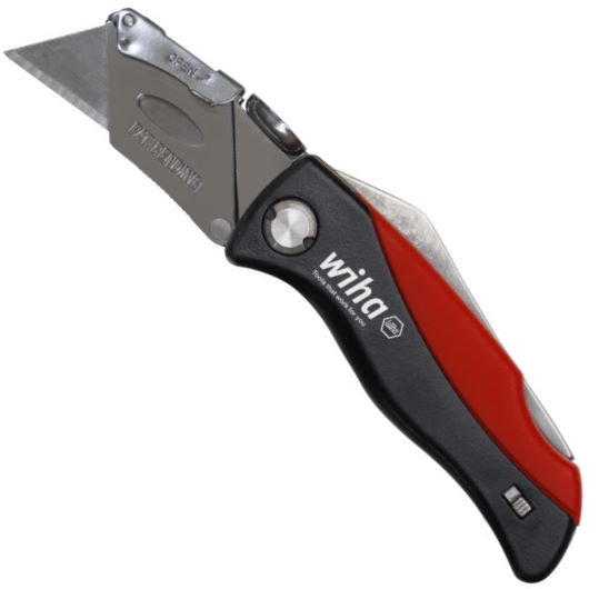 Cutter pliant Wiha avec 6 lames trapézoïdales