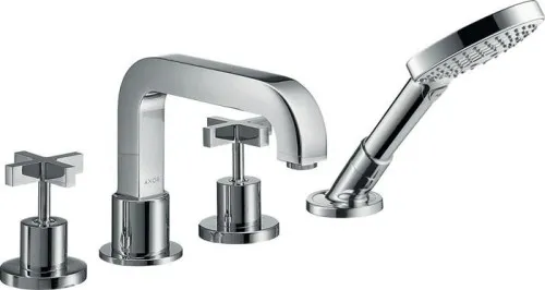 Axor HG 4L Robinet de bordure CITTERIO DN 15 avec poignée en croix et rosace - Chromé