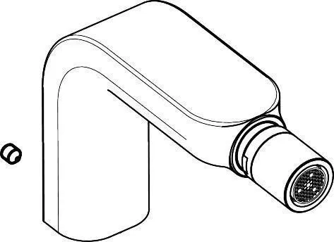 Bec complet de rechange pour robinetterie bidet Hansgrohe Metropol S 3 trous, finition blanc mat premium, réf. 97506880
