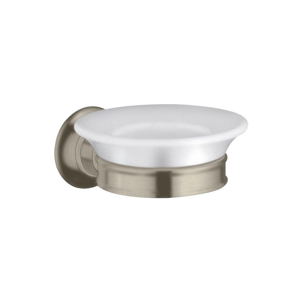 Porte-savon AXOR Montreux Hansgrohe, 107x54x131 mm, porcelaine/métal, nickel brossé