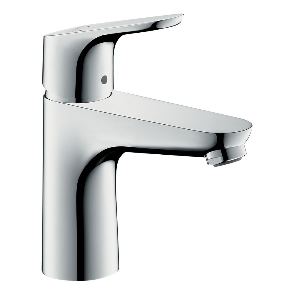 Mélangeur monocommande Hansgrohe Focus pour lavabo 100 mm 5 l/min avec garniture à tige de traction, chromé