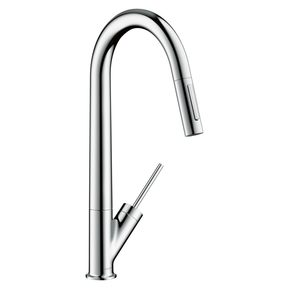 Mitigeur de cuisine monocommande AXOR Starck avec douchette escamotable, ComfortZone 270, chromé HANSGROHE