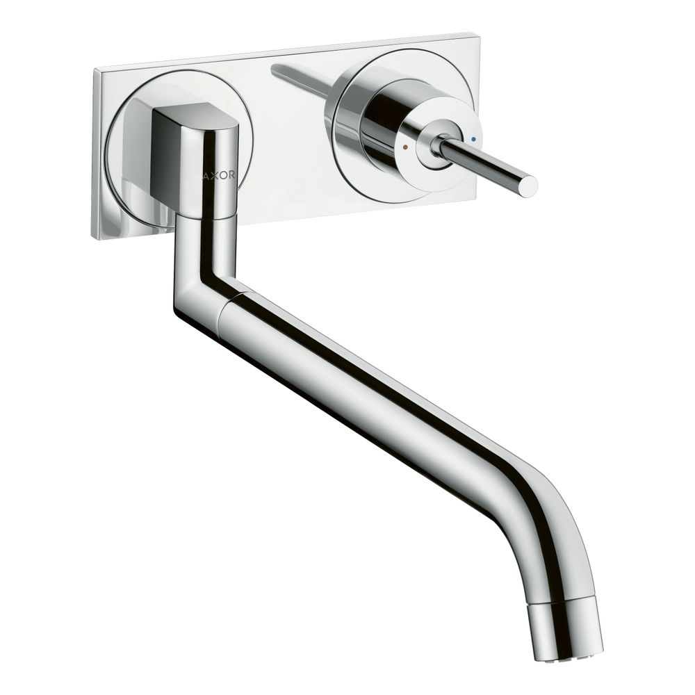 Hansgrohe AXOR Uno Mitigeur de cuisine monocommande encastré pour montage mural, 330-500 mm, 9 l/min, fonction télescopique, finition acier brossé