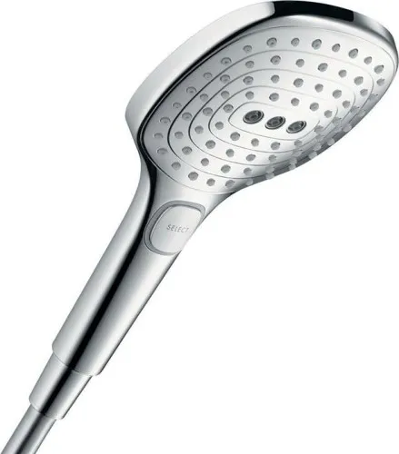 Pommeau de douche Hansgrohe Raindance Select E 120 mm, 8,5 l/min, 3 jets EcoSmart, Chromé