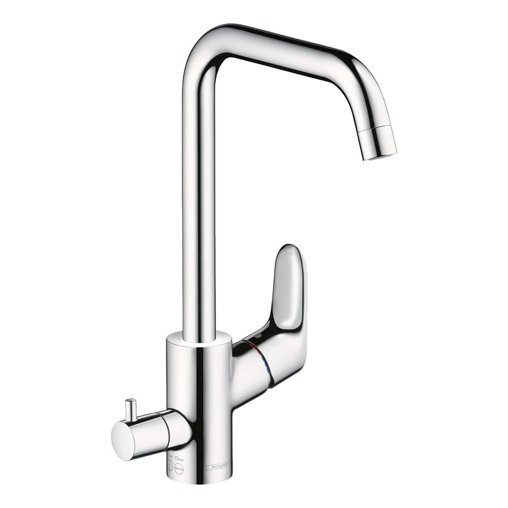 Mitigeur de cuisine Einhebel Focus M41 Hansgrohe 260 mm, 12 l/min, vanne d'arrêt, jet unique, chromé