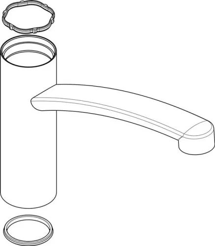 Hansgrohe bec verseur pour mitigeur d'évier, chromé, 98349000