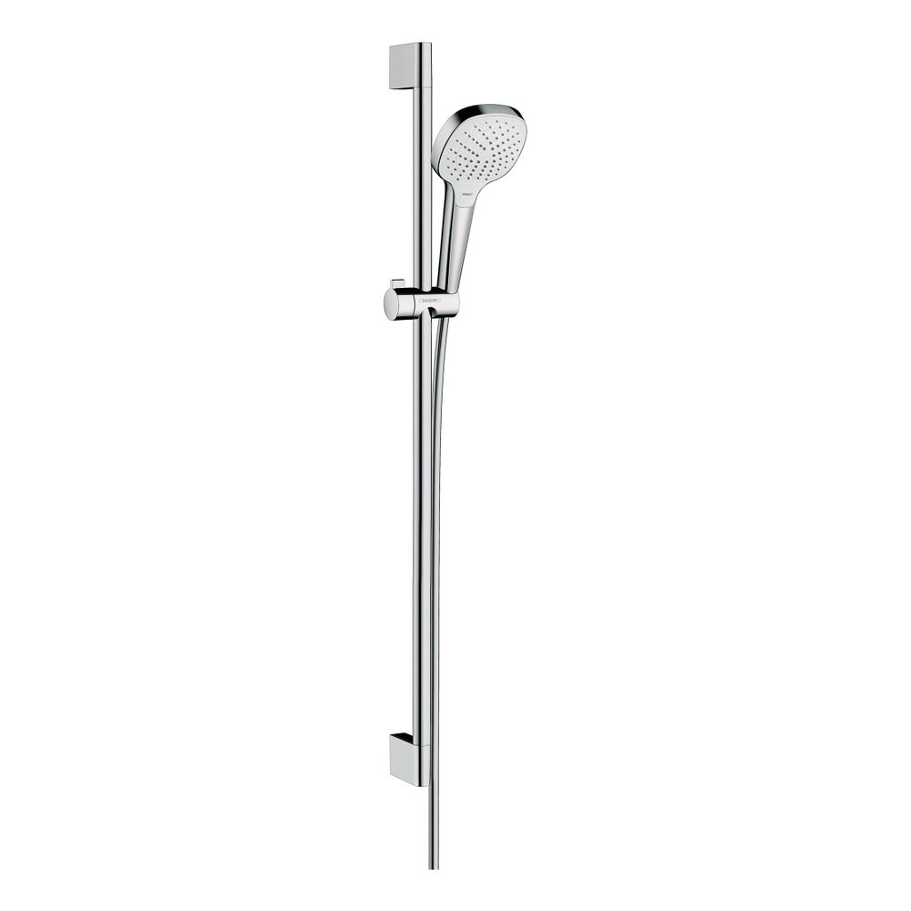 Hansgrohe Croma Select E Set de douche 110 mm, 8 l/min, Vario EcoSmart, barre de douche 90 cm, Blanc/Chromé