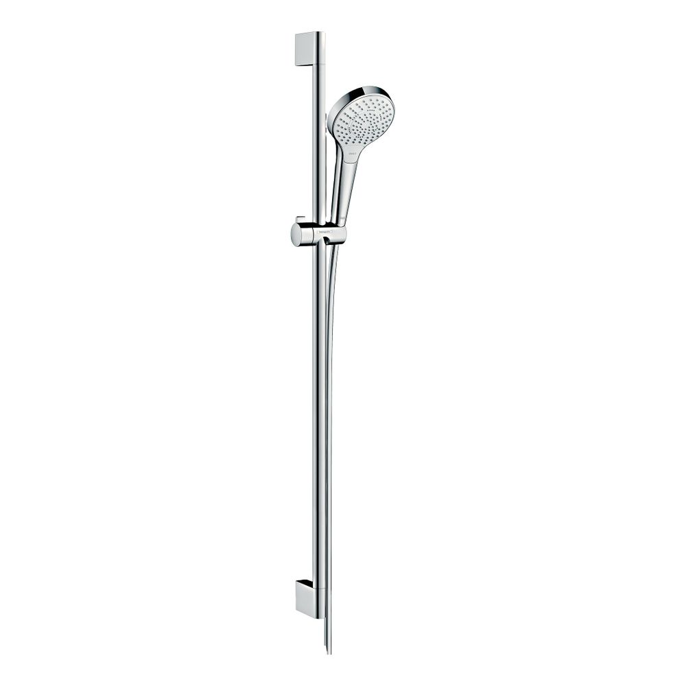 Hansgrohe Croma Select S Set de douchette 110 mm, 8,5 L/min, Multi EcoSmart, barre de douche 90 cm, blanc/chrome