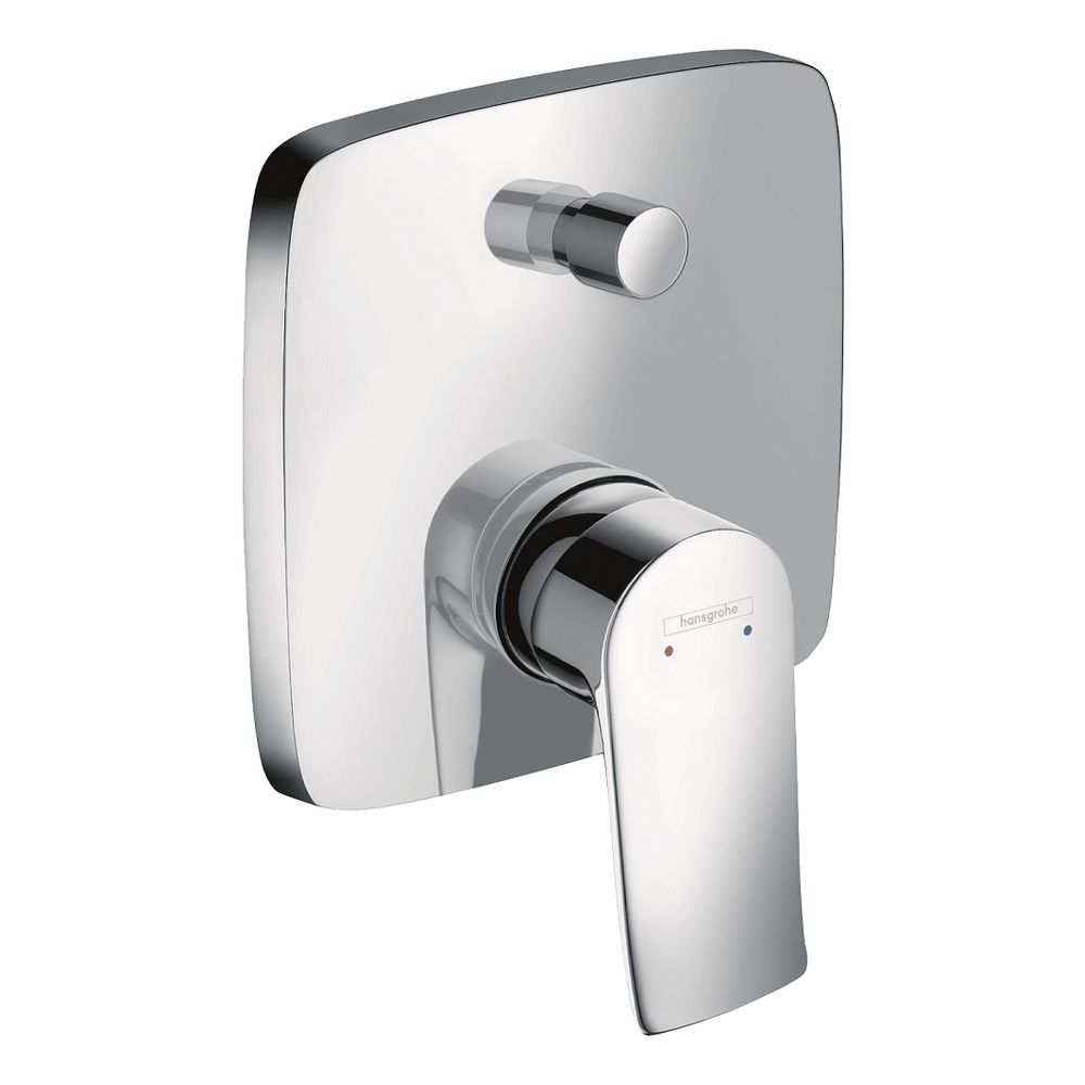 Mitigeur de baignoire Metris Unterputz angulaire prêt à poser Chrome avec combinaison de sécurité HANSGROHE