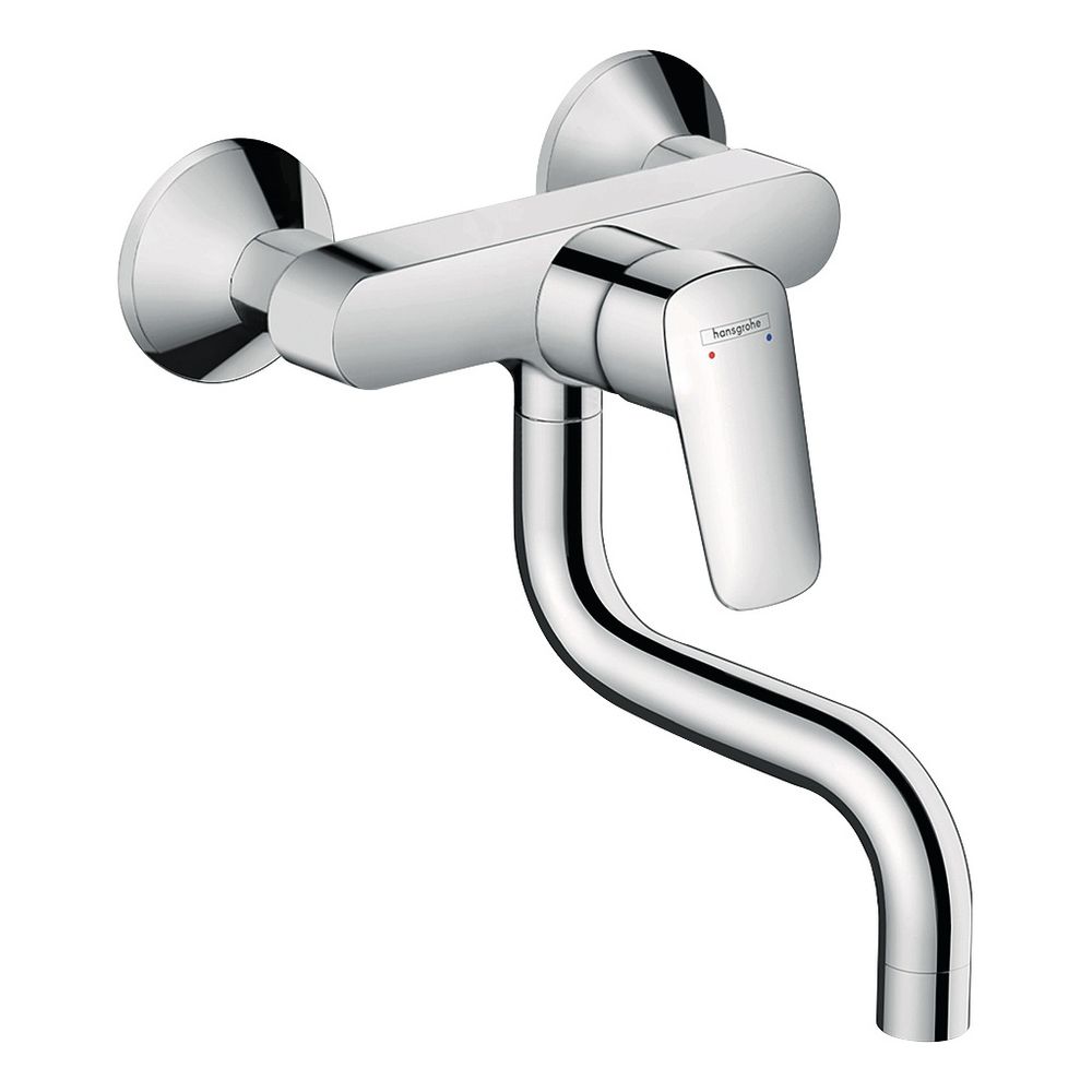 Hansgrohe Logis M31 Mitigeur de cuisine à levier unique Montage mural bec bas 13 l/min, 1 jet, chromé