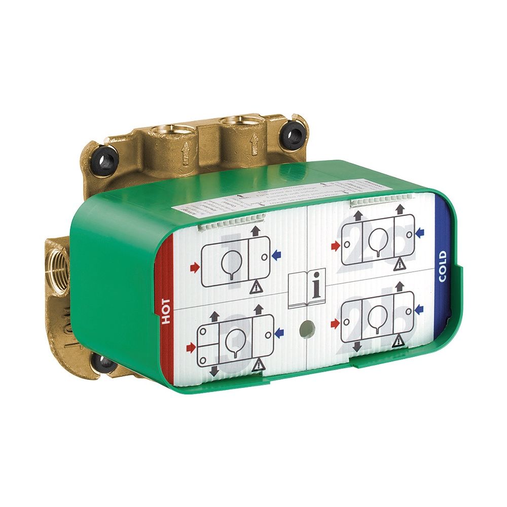Corps de base Hansgrohe AXOR One pour module thermostatique encastré, 2 entrées 4 sorties, Rp 1/2", 80-108 mm, réf. 45710180