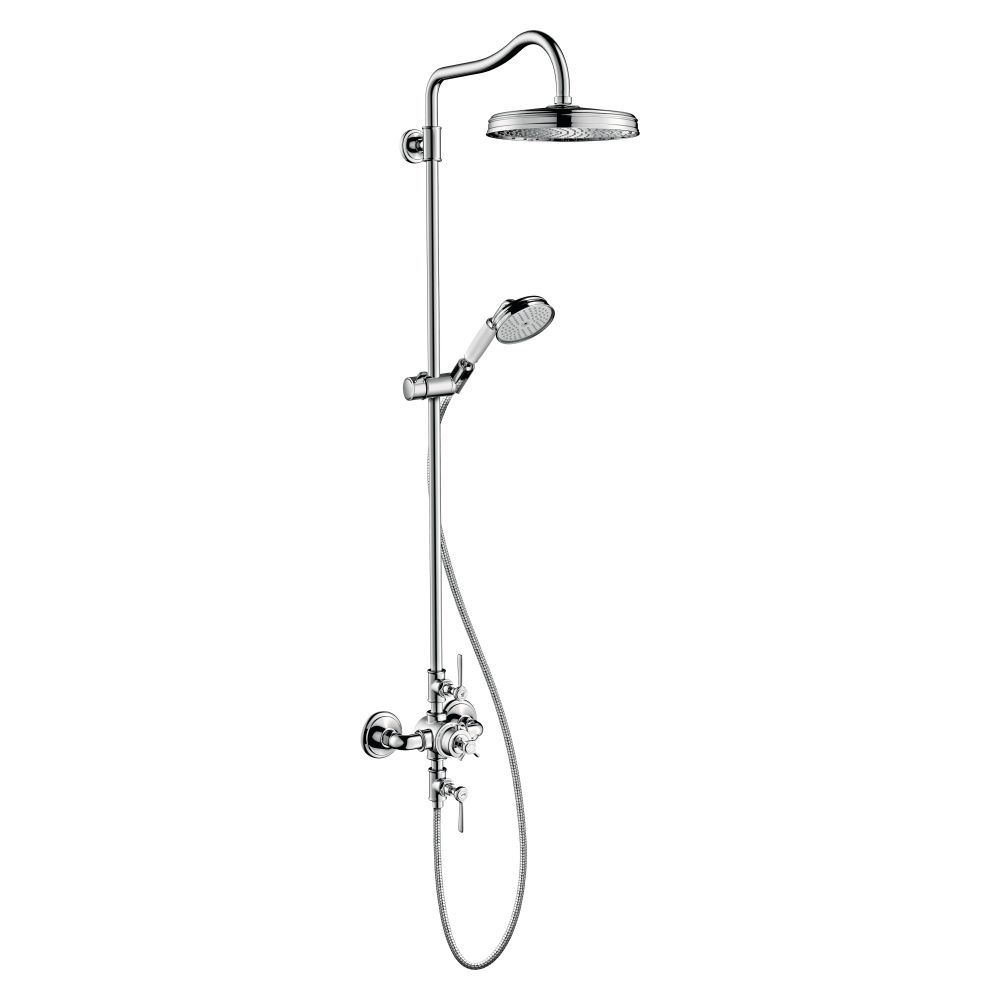 Colonne de douche AXOR Montreux avec mitigeur thermostatique, pommeau fixe 240 mm et flexible