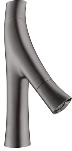 Mitigeur 2-volants AXOR Starck Organic 80 DN 15 avec tige de vidange, finition brossé noir chrome
